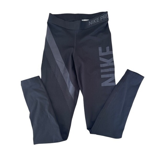 Nike Pro Kids Black Training Leggings Activewear Athletic Apparel - Size S - Picture 1 of 9
